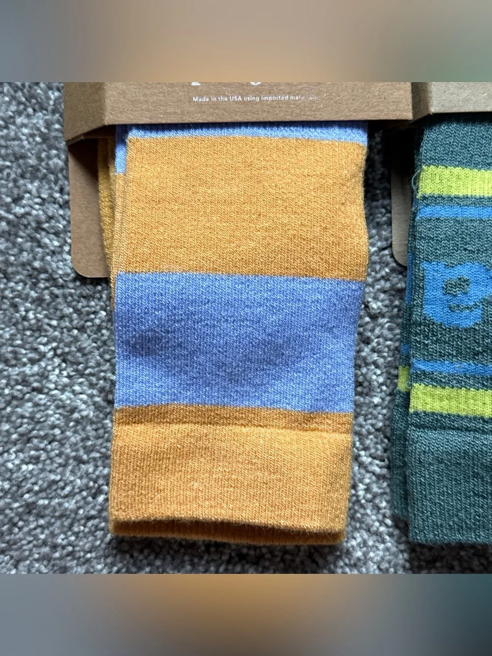 Patagonia Men's Wool Crew Socks - Blue, Orange, Green, Cream